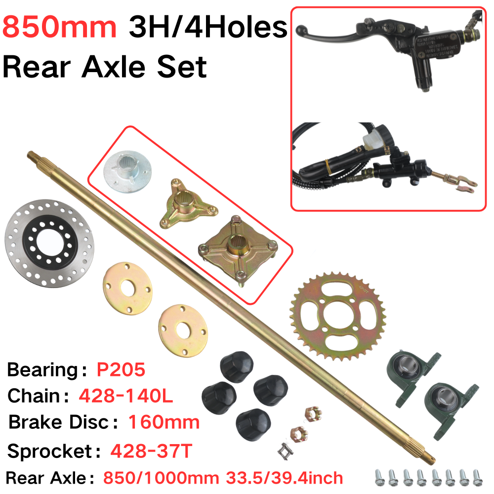 Sprocket Chain - 850-mm-Hinterachsen-Komplettset mit 428 # 140L Kette