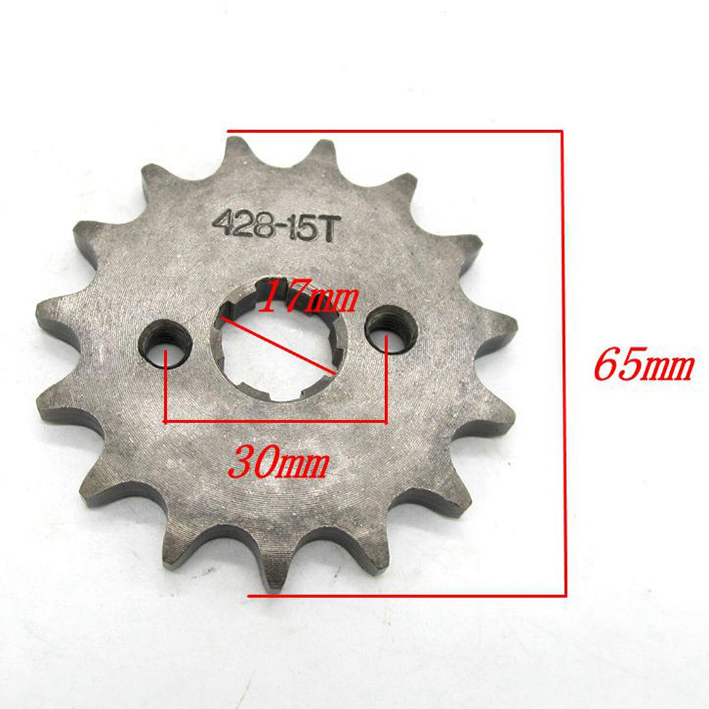 428 Chain - Vorderradkettenrad 428 Kette 15 Zähne Stahlzahnrad