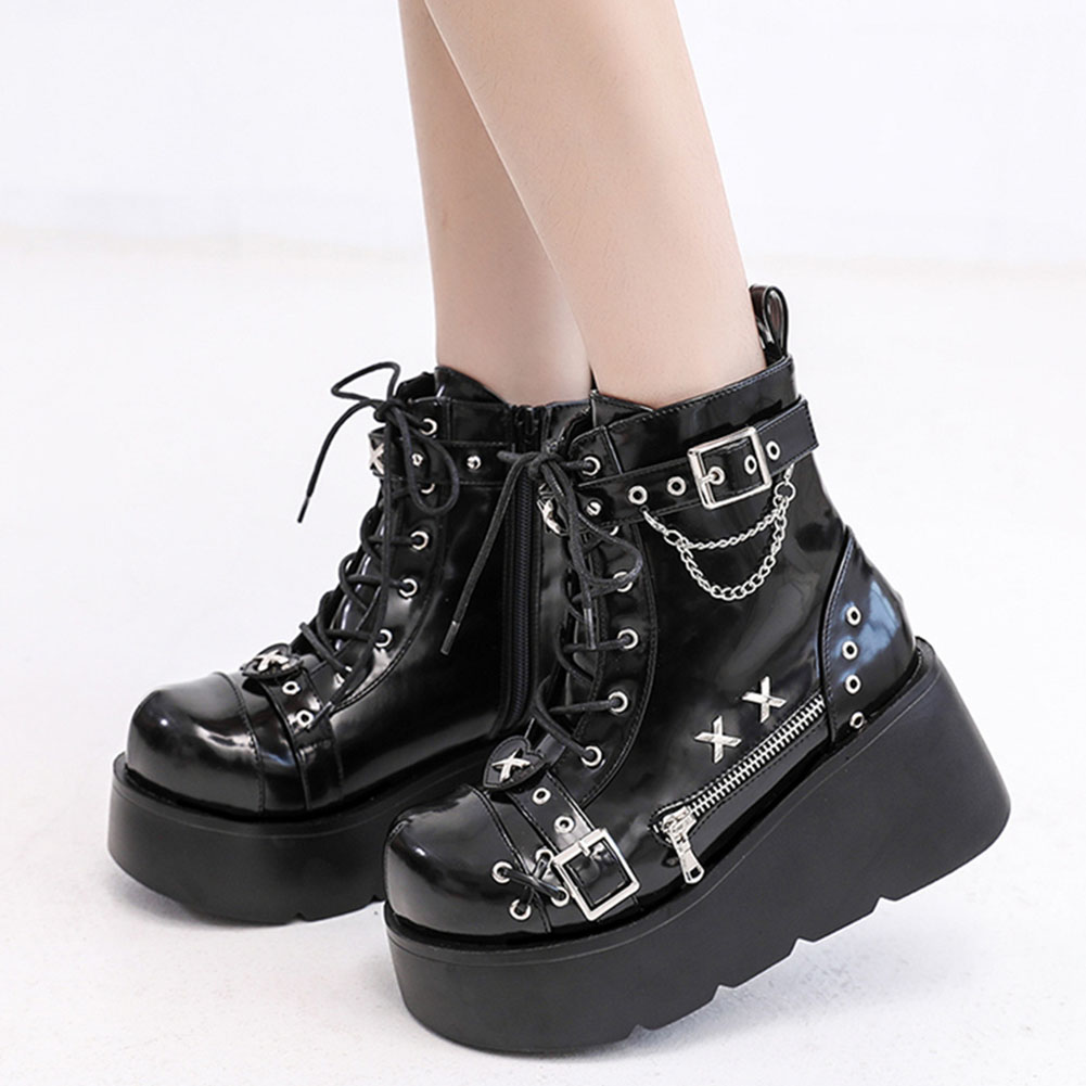 Marke Neue Damen Goth Plattfor – Motorcycle Chain Bewertung und Preis